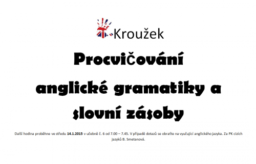 Kroužek angličtiny startuje i v dalším roce